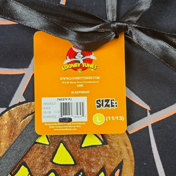 Looney Tunes Tweety Bird Halloween 2 Piece Large 11/13 Pajamas - Picture 5 of 7